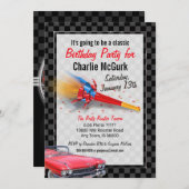 CLASSIC CADILLAC Verjaardagsfeestje Uitnodiging (Voorkant / Achterkant)