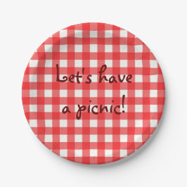 Classic Cafe Red Gingham Picnic Papieren Bordje