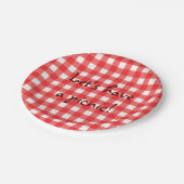 Classic Cafe Red Gingham Picnic Papieren Bordje (Gekanteld)