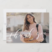 Classic Calligraphy Graduation Photo Bedankkaart (Voorkant)