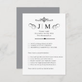 Classic Calligraphy Monogram Wedding RSVP (Voorkant / Achterkant)