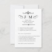 Classic Calligraphy Monogram Wedding RSVP Kaartje (Voorkant)