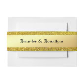 Classic Calligraphy Script Text Retro Gold Glitter Uitnodigingen Wikkel (Voorkant Voorbeeld)