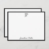 Classic Calligraphy Script Text Stylish Monogram Notitiekaartje (Voorkant / Achterkant)