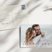 Classic Calligraphy Script Weddenfoto Hartelijk da Briefkaart