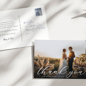 Classic Calligraphy Script Weddenfoto Hartelijk da Briefkaart