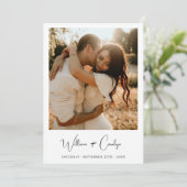 Classic Calligraphy Script Wedding Kaart (Staand voorkant)