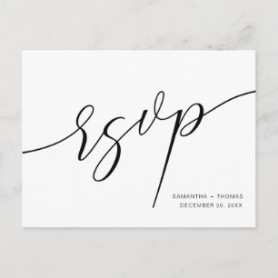 Classic Calligraphy Script Wedding RSVP Briefkaart