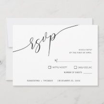 Classic Calligraphy Script Wedding RSVP Kaart