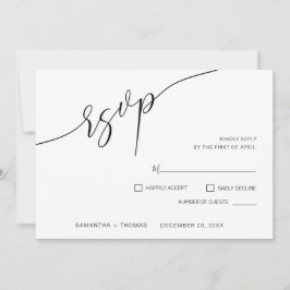 Classic Calligraphy Script Wedding RSVP Kaart