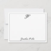 Classic Calligraphy Text Monogram Sjabloon Black (Voorkant)