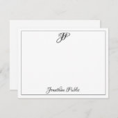 Classic Calligraphy Text Monogram Sjabloon Black (Voorkant / Achterkant)