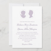 Classic cameo Regency Paars Wedding Kaart (Voorkant)