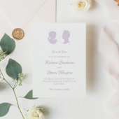 Classic cameo Regency Paars Wedding Save The Date