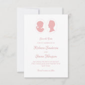 Classic cameo Regency Pink Wedding Save The Date (Voorkant)
