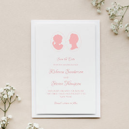 Classic cameo Regency Pink Wedding Save The Date