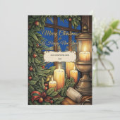 Classic Candlelight Personalized Christmas Card (Staand voorkant)