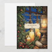 Classic Candlelight Personalized Christmas Card   (Voorkant / Achterkant)