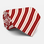 Classic Candy Cane Red & White Diagonal Striped Stropdas (Opgerold)