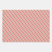 Classic Candy Cane Stripes Red Green Christmas Inpakpapier Vel (Voorkant 2)