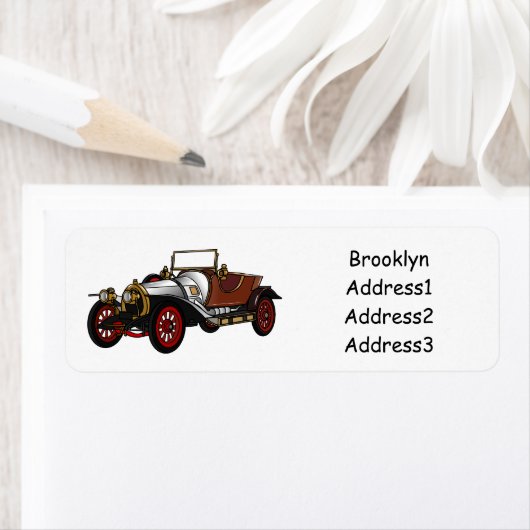 Classic car 1920 cartoon illustratie etiket (Insitu)