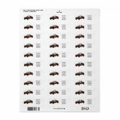 Classic car 1920 cartoon illustratie etiket (Full Sheet)