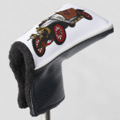 Classic car 1920 cartoon illustratie golfheadcover (3/4 voorkant)