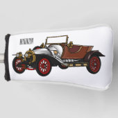 Classic car 1920 cartoon illustratie golfheadcover (Voorkant)