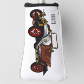 Classic car 1920 cartoon illustratie golfheadcover (Draai 90)