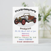 Classic car 1920 cartoon illustratie kaart (Staand voorkant)