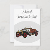 Classic car 1920 cartoon illustratie kaart (Achterkant)