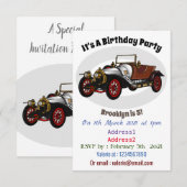 Classic car 1920 cartoon illustratie kaart (Voorkant / Achterkant)