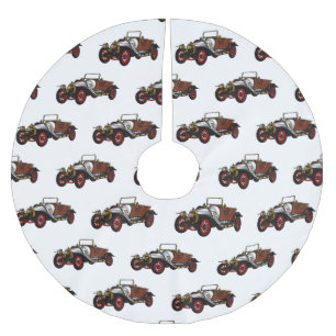 Classic car 1920 cartoon illustratie kerstboom rok