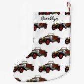 Classic car 1920 cartoon illustratie kleine kerstsok (Achterkant)