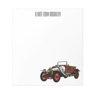 Classic car 1920 cartoon illustratie notitieblok