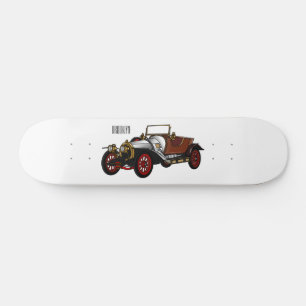 Classic car 1920 cartoon illustratie persoonlijk skateboard