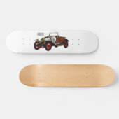 Classic car 1920 cartoon illustratie persoonlijk skateboard (Horizontaal)