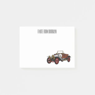 Classic car 1920 cartoon illustratie post-it® notes