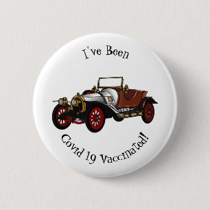 Classic car 1920 cartoon illustratie ronde button 5,7 cm