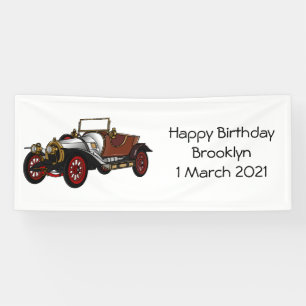 Classic car 1920 cartoon illustratie spandoek