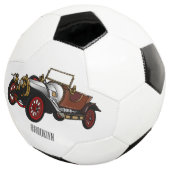 Classic car 1920 cartoon illustratie voetbal (Drie kwart)