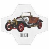 Classic car 1920 cartoon illustratie voetbal (Enkel)