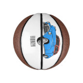 Classic car 1948 cartoon illustration basketbal (Verticaal)