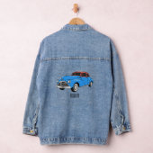 Classic car 1948 cartoon illustration denim jacket (Hangar)