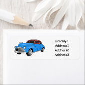 Classic car 1948 cartoon illustration etiket (Insitu)