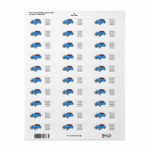 Classic car 1948 cartoon illustration etiket (Full Sheet)