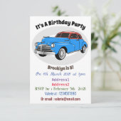 Classic car 1948 cartoon illustration kaart (Staand voorkant)
