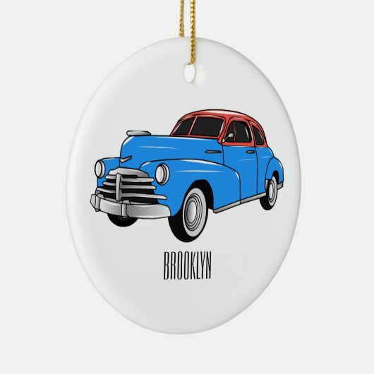 Classic car 1948 cartoon illustration keramisch ornament (Rechts)