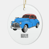 Classic car 1948 cartoon illustration keramisch ornament (Links)