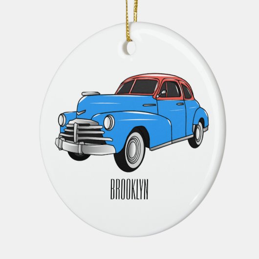 Classic car 1948 cartoon illustration keramisch ornament (Links)